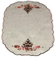 TischläUfer Weihnachten Tischdecke Oval Leinenoptik Platzdeckchen Bestickt 24X43