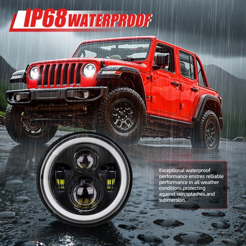 For 1990-1997 Mazda Miata MX5 MX-5 2X 7" Round LED Red Halo Projector Headlights - Picture 6 of 12