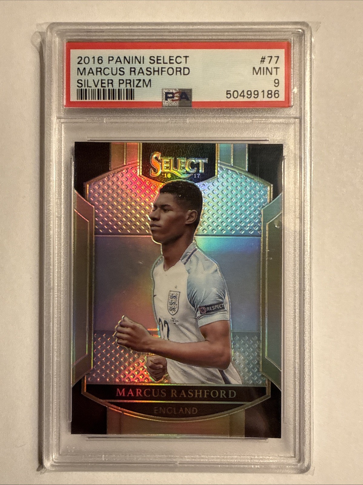 2016 Panini Select Marcus Rashford Silver Prizm PSA 9 #77