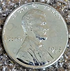AU 1943-S Error Cent Coin, Missing "4" In Date, Stressed Die Reverse
