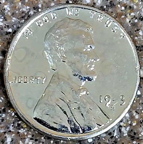 AU 1943-S Error Cent Coin, Missing "4" In Date, Stressed Die Reverse