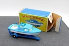 VINTAGE MATCHBOX LESNEY No. 9 Cabin Cruiser and trailer w/BOX 1960's Mint Grade