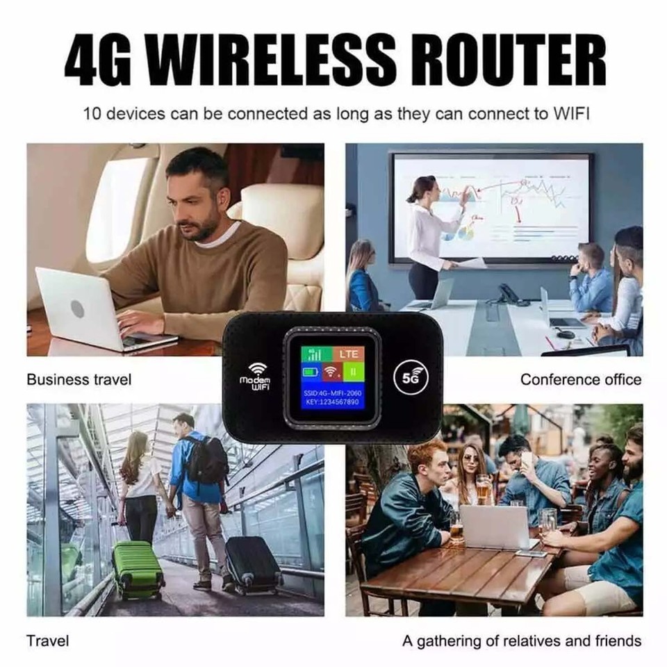 For 4G 5G LTE Wireless Portable WiFi Router Mobile Broadband LCD MIFI ...
