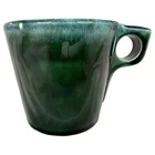 Vintage Hull Pottery Green Blue Drip Glaze Coffee Mug Cup USA Oven Proof MCM 658