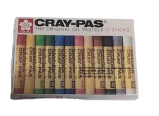 Vintage Sakura Cray-Pas Oil Pastels 12 Sticks  Assorted Colors New