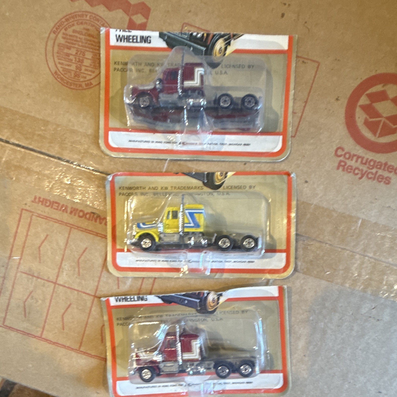 Ertl Kenworth Diecast Semi Truck Tractor Cabs Lot of 3 Burgundy Yellow Unopened