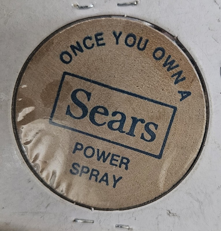 1970s vintage SEARS Power Spray/ Carpet Solution Wooden Nickel /Token