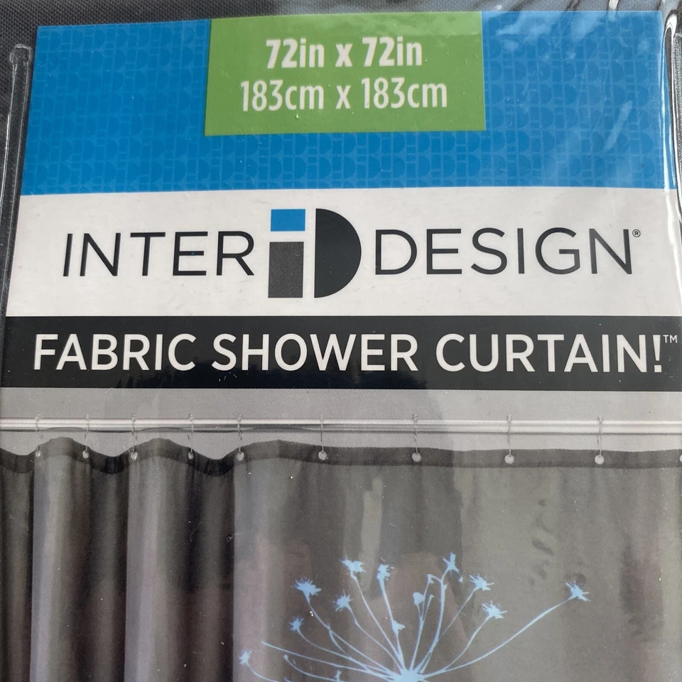 Cortina de ducha de cardo InterDesign gris/azul 72 pulgadas x 72 pulgadas nueva con etiquetas Foto 2 de 4