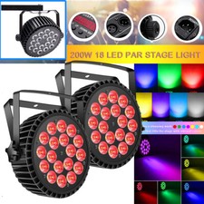 2x 270W PAR Can Disco Lights 18 LED RGBW DMX Stage Lighting Show Party Concert