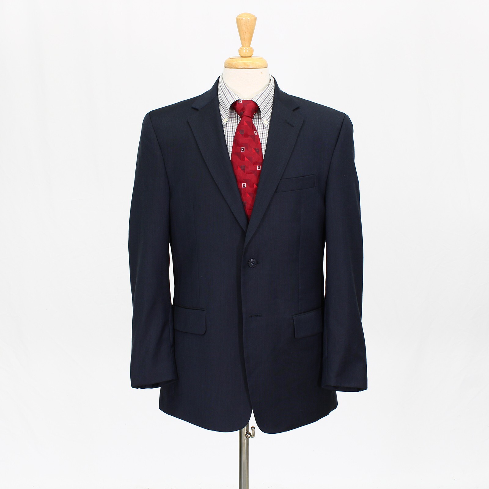 Jos. A. Bank 40R Navy Sport Coat Blazer Jacket Solid 2B Wool
