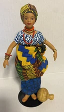 AVON INTERNATIONAL PORCELAIN DOLL, ADAMA FROM NIGERIA, 1990