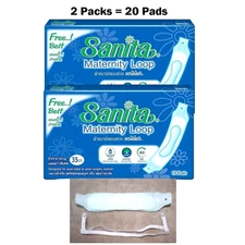 20 Pads Sanitary Napkin Towels Loop Hospital Long Extra 35cm Free Belt