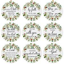 9 Pcs Christian Christmas Ornaments Jesus Christmas Ornaments Bible Verse Chr...