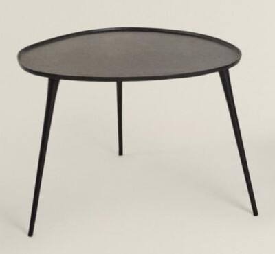 100 Zara Home Hardly Used Black Irregular Metallic Side Table Or