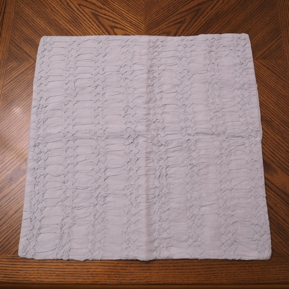 NWT RIZZY HOME Aqua 100% Cotton Gathered Two Decorative Pillow Covers 20" x 20" - Image 2 of 4