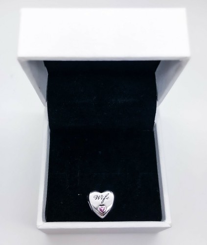 NEW Authentic PANDORA 925 Ale Silver Wife Love Heart Charm Pendant 798249PCZ