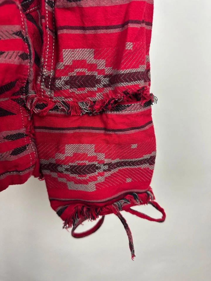 Chaqueta Ryan Michael Mujer Mediana Roja Suroeste Rayas Vaquera Rodeo Boho Foto 4 de 4