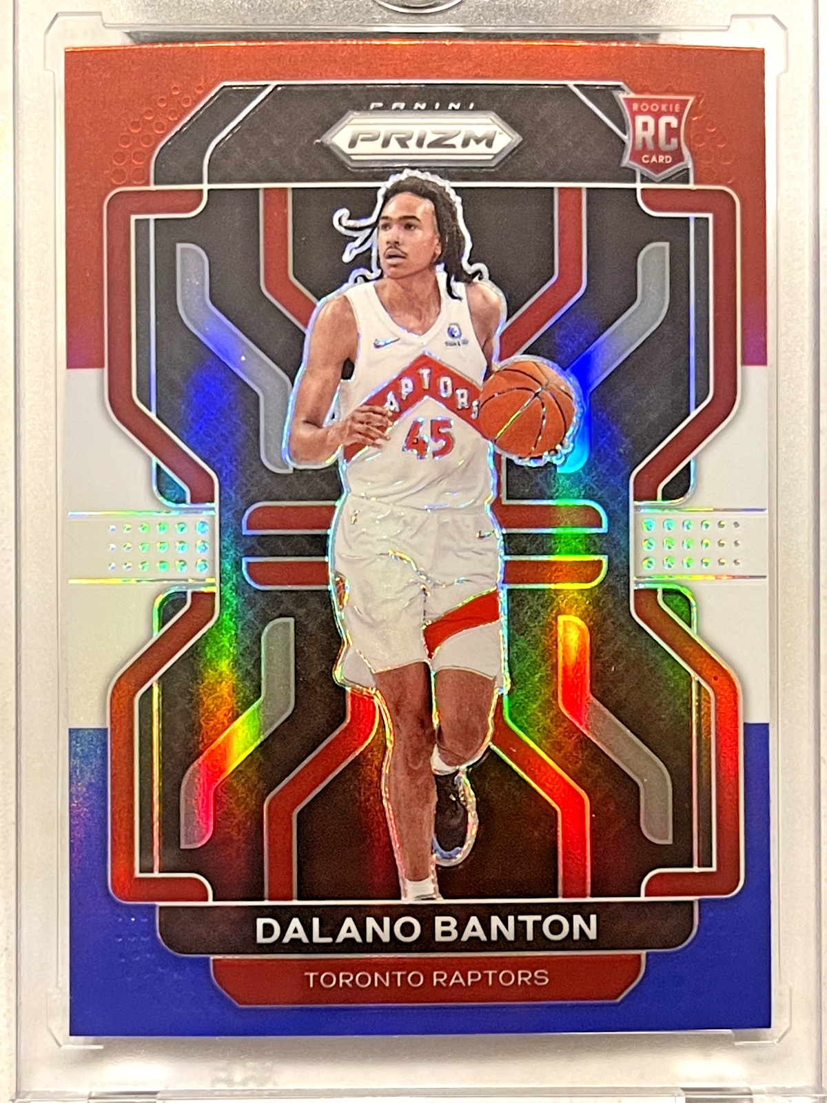 DALANO BANTON #328 RC 2021-22 PANINI PRIZM RAPTORS Red White Blue