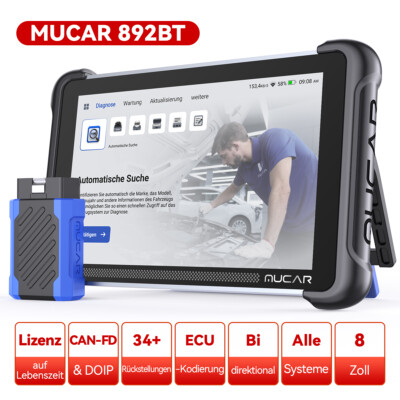 MUCAR 892BT KFZ Diagnosegerät Scanner 34 Reset E.CU Coding & Aktive Testfunktion