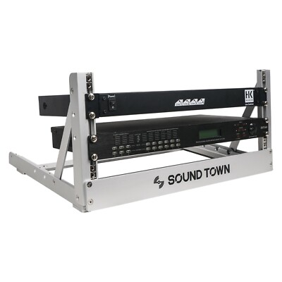 Sound Town 4U Aluminum 2-Post Desktop Open-Frame Rack, Angle Adjustable (2PF-4A)
