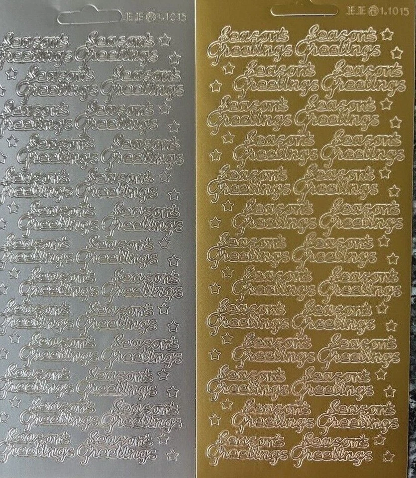 JE JE Seasons Greetings Christmas Peel Off Sticker Sheet For Card Making Crafts