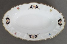 Thun Bernadotte Cech Fine China THU578 9 3/4" piatto da portata ovale blu floreale