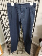 Plaid  Plain Men's Stretch Dress Pants Slim Fit Skinny Suit Pants, Navy 32x34