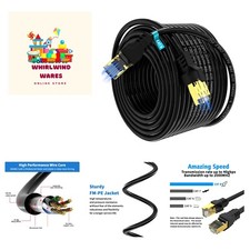 Cat 8 Ethernet Cable 150 ft,High Speed 40Gbps,2000Mhz,26AWG,Gold Plated RJ45 ...