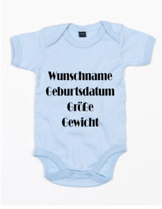 Baby Body Mit Druck Motiv Geschenk Zur Geburt Name Geburtsdatum Grosse Gewicht Ebay