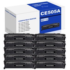 10 PK High Yield for HP 05A CE505A Black Toner Cartridge LaserJet P2035 P2055dn