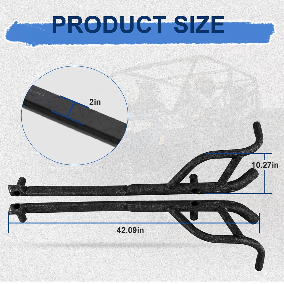 Heavy Duty Side Step Nerf Bars Rock Sliders for 2018-2025 Polaris Ranger XP 1000 - Image 4 of 4