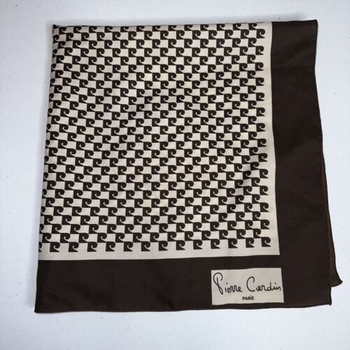 Pierre Cardin quadratischer Damenschal Haartuch Vintage braun 26x26 - Bild 1 von 4