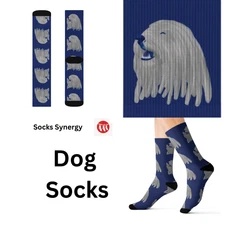Komondor Socks personalized gift dog face name date dog lover gift dog socks