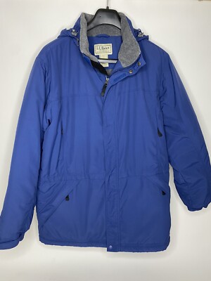 Men s L.L. Bean Polartec Thinsulate Hooded Nylon Jacket Coat  Size L *EUC NICE!!