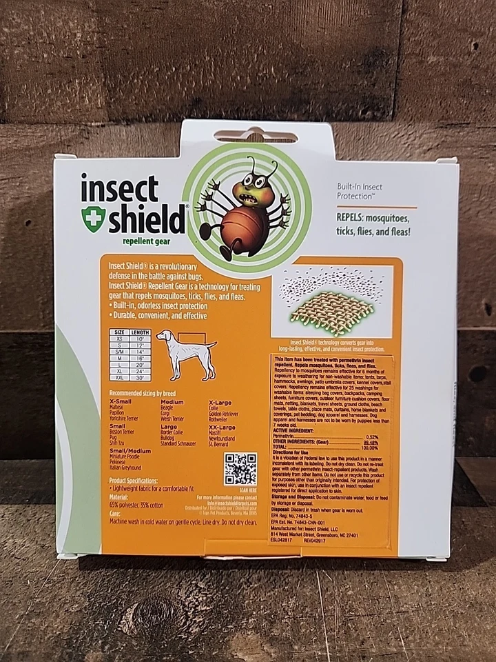 Camiseta Insect Shield Premium para Perros Pequeños "Naranja" ~ NUEVA Foto 2 de 3