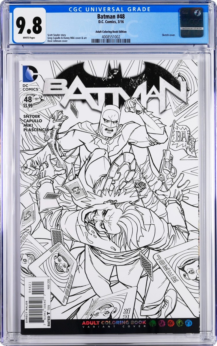 Batman #48 CGC 9.8 (Mar 2016, DC) Dave Johnson Adult Coloring Book