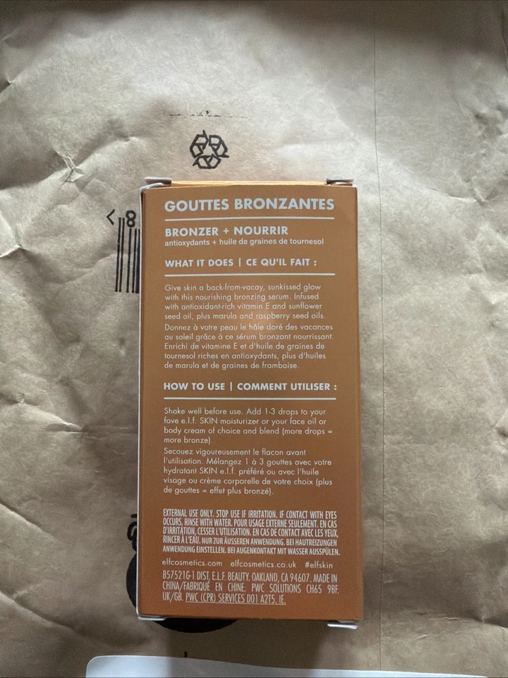 e.l.f. SKIN Bronzing Drops, flüssiger Bronzer Für Gesicht & Haut, Pure Gold  - Bild 2 von 4