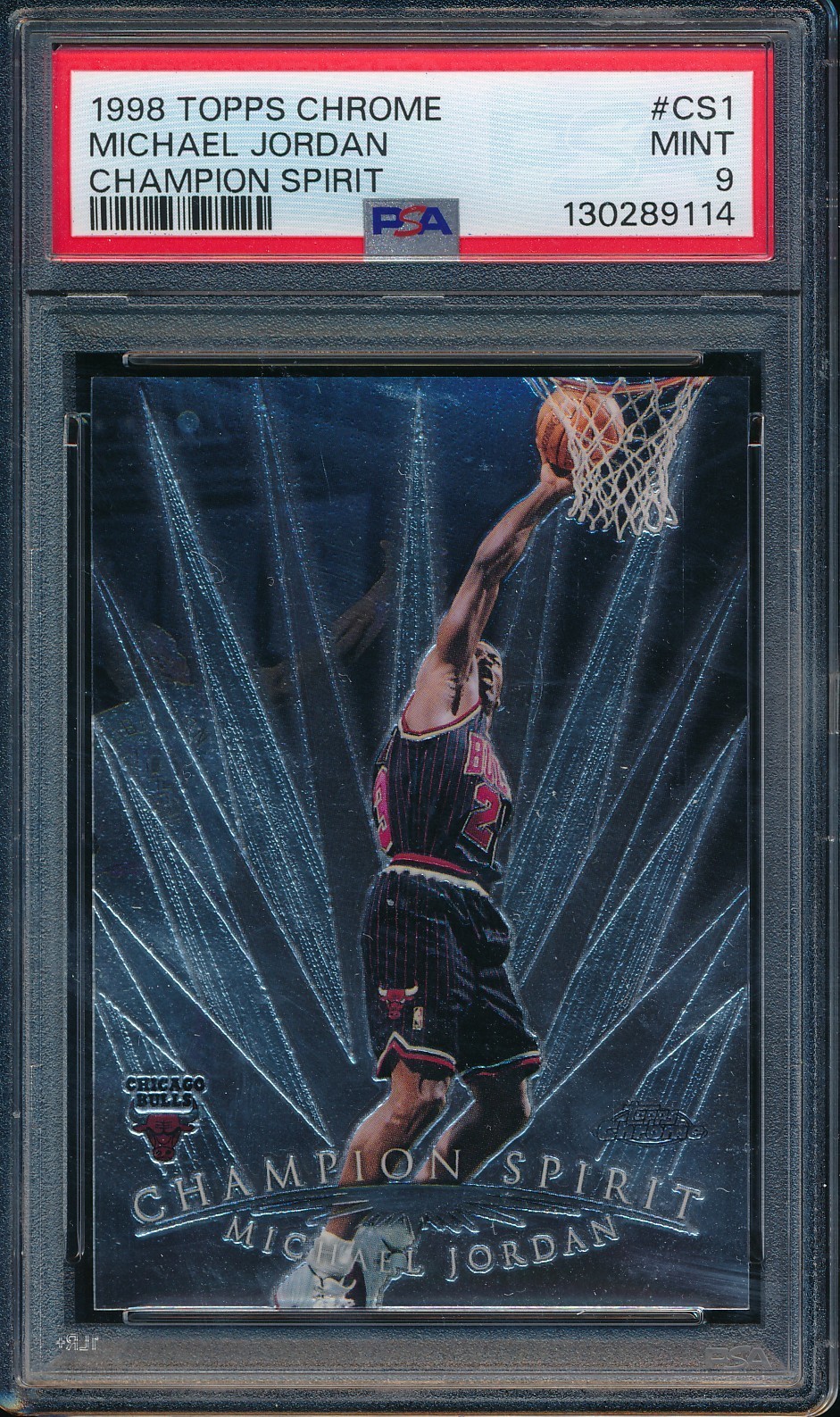 1998 Topps Chrome Champion Spirit CS1 Michael Jordan PSA 9