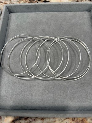 Sterling Silver Bangle Bracket Set Of 7, AK Atasay Kuyumculuk Turkey, 16g TW
