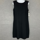 Vintage Black Dress Womens 14 Open Back Beaded Tassel Elegant Party Minimalist