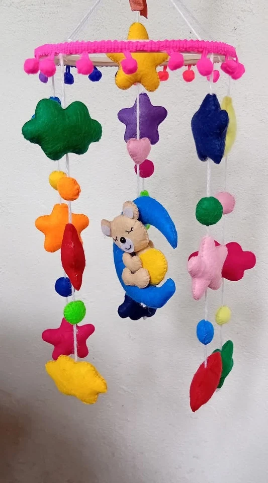 Móvil Bebé para Cuna, Hermoso Hecho a Mano Bebés Cor Decoración Para Bebés Foto 2 de 4