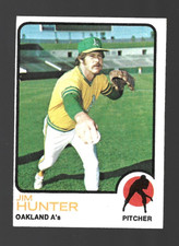 JIM (CATFISH) HUNTER 1973 TOPPS #235 OAKLAND A's (VINTAGE *VG-EX)