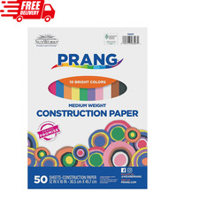 Construction Paper Assorted Colors 12x18 50 Sheets Arts Crafts School Projects