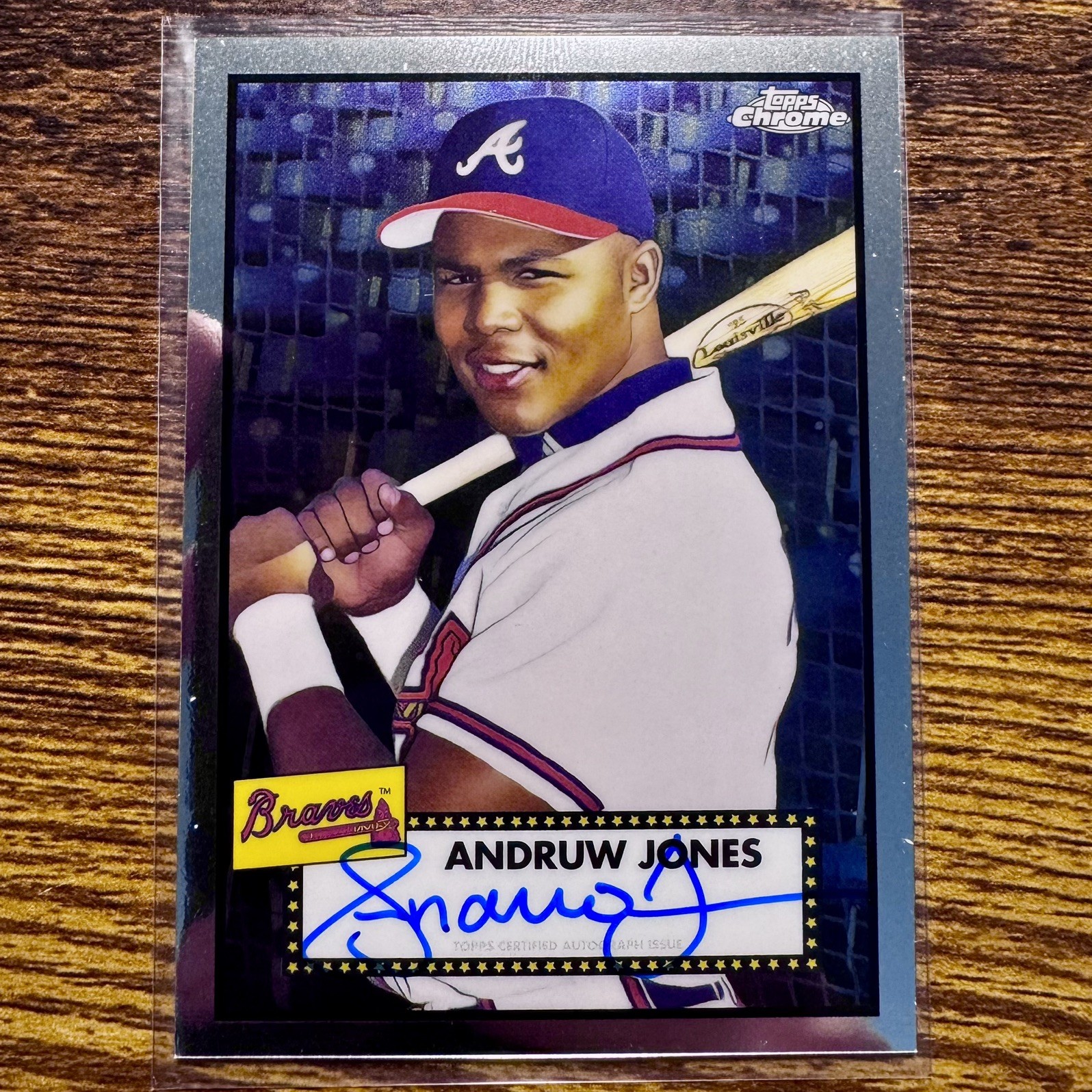 2021 Topps Chrome Platinum Anniversary Andruw Jones On-Card Auto #PA-AJ Braves