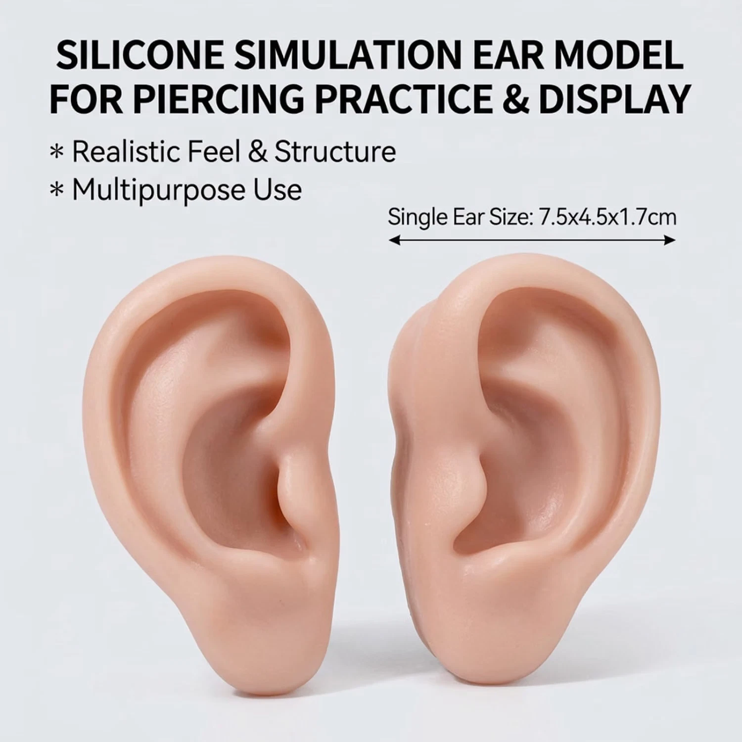 Silicone Ear Model 1 Pair Soft Ear Model, Human Ear Model Flexible Fake Ear S... image 4