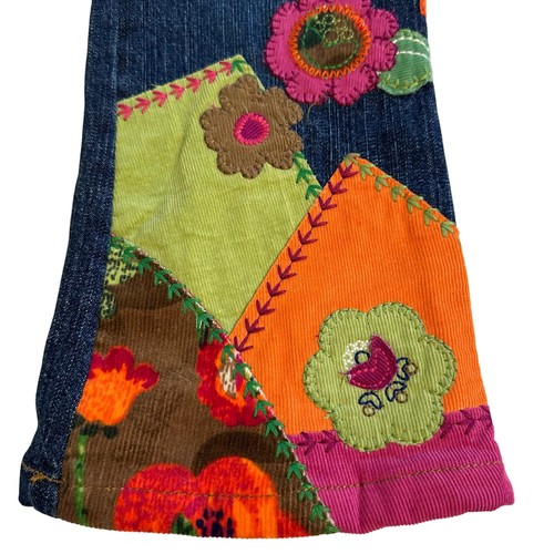 NWOT Vintage The Children’s Place Patchwork Flair Jeans Girls 4T - Picture 3 of 7
