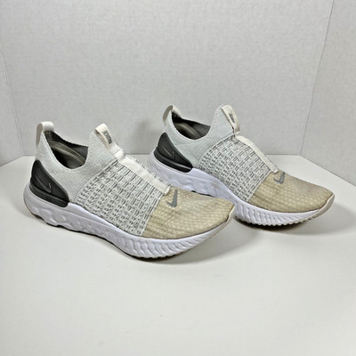 Nike React Phantom Run Flyknit 2 Women's SZ 9 Running Shoes Platinum White/Grey