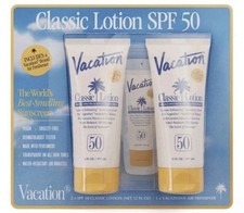 Vacation Classic Lotion, SPF 50, 6 fl oz Duo and Air Freshener 3.33 per gallon