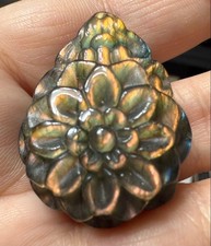 Labradorite Pendant Necklace Vertical Hole Glaring Gemstone Used