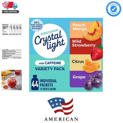 Energizing Drink Mix with Caffeine Variety Pack, 44 Packets for On-the-Go Hyd...